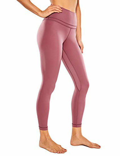 CRZ YOGA Women's Naked Feeling Light Yoga Pants High Waist Sport Workout  Leggings with Pockets - 25 Inches