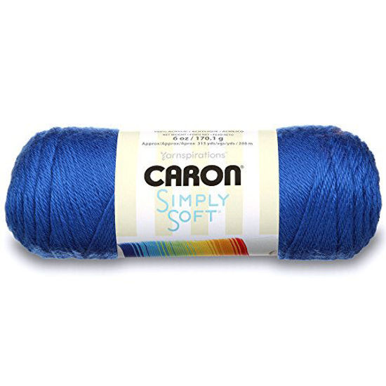 Picture of Caron H970039767 Simply Soft Solids Yarn, 6oz, Gauge 4 Medium, 100% acrylic - Royal Blue - Machine Wash & Dry