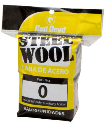 Picture of Red Devil 0323, 0 Fine, (Pack of 8) Steel Wool, 8 Pads, Gray