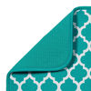 Picture of S&T INC. Absorbent, Reversible Microfiber Dish Drying Mat for Kitchen, 16 Inch x 18 Inch, Teal Trellis