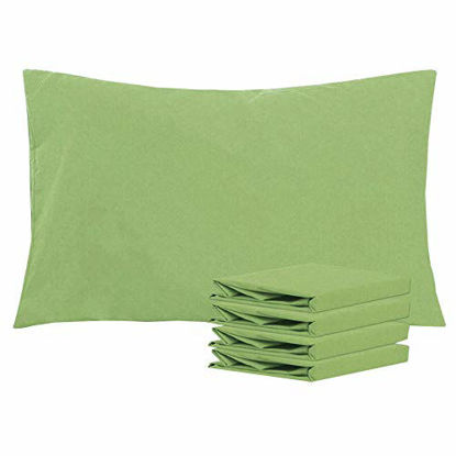 Picture of NTBAY Queen Pillowcases Set of 4, 100% Brushed Microfiber, Soft and Cozy, Wrinkle, Fade, Stain Resistant with Envelope Closure, 20"x 30", Sage Green