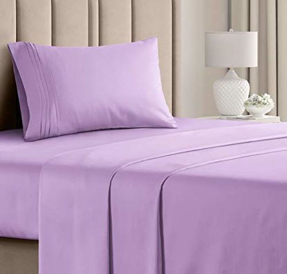 Picture of Twin Sheet Set - 3 Piece - College Dorm Room Bed Sheets - Hotel Luxury Bed Sheets - Extra Soft Sheets - Deep Pockets - Easy Fit - Breathable & Cooling Sheets - Bed Sheets - Twin - Twin Mattress Sheets