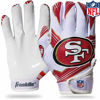 Picture of Franklin Sports San Francisco 49ers Youth NFL Football Receiver Gloves - Receiver Gloves For Kids - NFL Team Logos and Silicone Palm - Youth M/L Pair