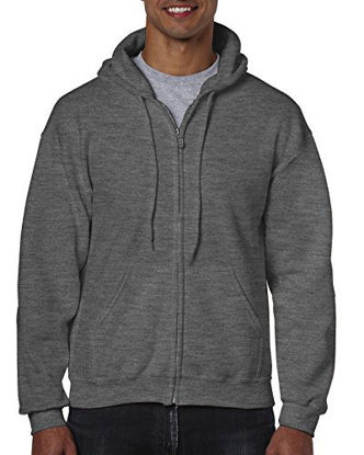 Picture of Gildan Men's Fleece Zip Hooded Sweatshirt Dark Heather Medium