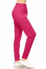 Picture of Leggings Depot JGA128-FUCHSIA-S Solid Jogger Track Pants w/Pockets, Small