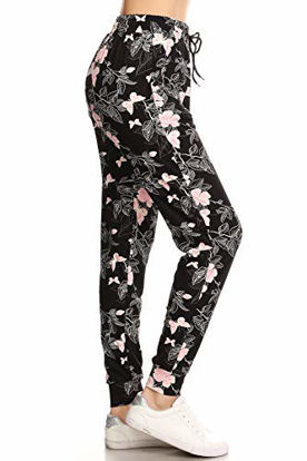 leggings depot women's printed solid activewear jogger track cuff sweatpants