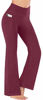 Picture of Heathyoga Women Bootcut High Waist Yoga Pants with Pockets, Wine, XX-Large