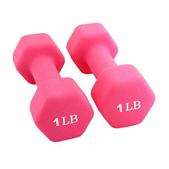 Picture of Set of 2 Neoprene Dumbbell Hand Weights, Anti-slip, Anti-roll