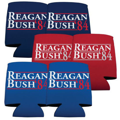 Picture of VictoryStore Can and Beverage Coolers - Reagan and Bush '84, Set of 6