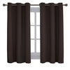 Picture of NICETOWN Triple Weave Microfiber Energy Saving Thermal Insulated Solid Grommet Blackout Curtains for Bedroom (1 Pair, 42 inches by 63 Inch, Toffee Brown)