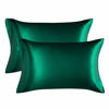 Picture of Bedsure Satin Pillowcase for Hair and Skin, 2-Pack - Standard Size (20x26 inches) Pillow Cases - Satin Pillow Covers with Envelope Closure, Dark Green