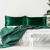 Picture of Bedsure Satin Pillowcase for Hair and Skin, 2-Pack - Standard Size (20x26 inches) Pillow Cases - Satin Pillow Covers with Envelope Closure, Dark Green