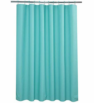 Picture of AmazerBath Plastic Shower Curtain, 72 x 72 Inches EVA 8G Shower Curtain with Clear Stones and 12 Metal Grommet Holes Waterproof Thick Bathroom Curtains-Teal