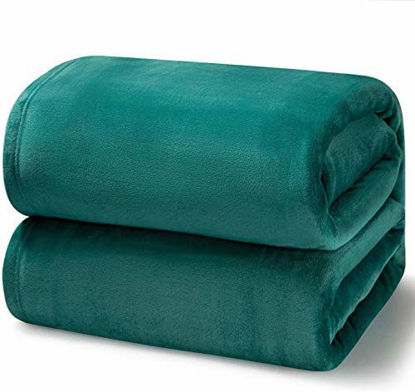Picture of Bedsure Fleece Blanket King Size Emerald Green Lightweight Super Soft Cozy Luxury Bed Blanket Microfiber