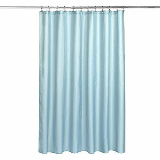 Picture of Fabric Shower Curtain or Liner - Hotel Quality, Machine Washable, Water Repellent - Blue Fog, 72x72