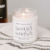 Picture of Sweet Water Decor Sweater Weather Candle | Woods, Warm Spice, and Citrus Autumn Scented Soy Wax Candle for Home | 9oz Clear Glass Jar, 40 Hour Burn Time, Made in the USA