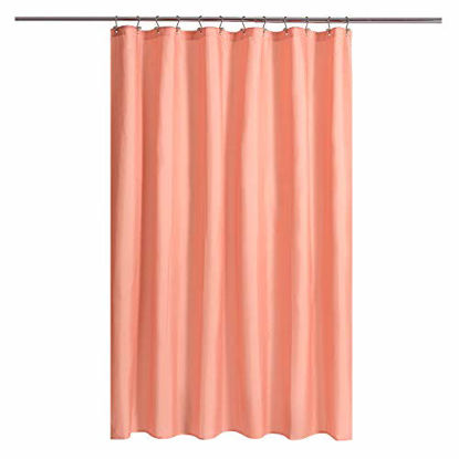 Picture of N&Y HOME Fabric Shower Curtain or Liner with Magnets - Hotel Quality, Machine Washable, Water Repellent - Coral, 72x72