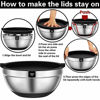 Picture of Mixing Bowls with Airtight Lids, 20 piece Stainless Steel Metal Nesting Bowls, AIKKIL Non-Slip Silicone Bottom, Size 7, 3.5, 2.5, 2.0,1.5, 1,0.67QT Great for Mixing, Baking, Serving (Black)