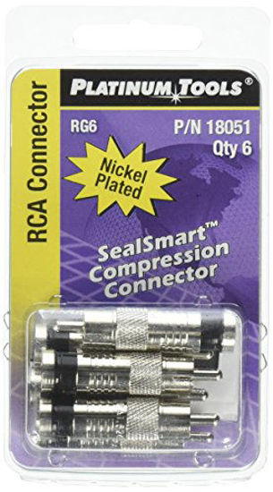 Picture of Platinum Tools 18051C RCA RG6 Compression, Nickel 6/Clamshell, Pack of 6