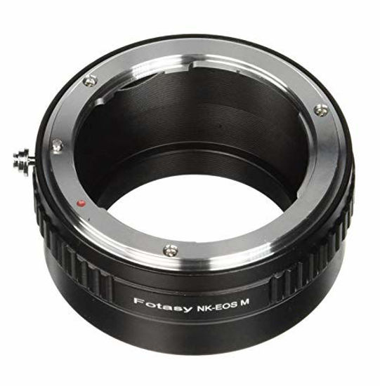 Picture of Fotasy Manual Nikon Lens to Canon EF-M Mount Adapter, Nikon F EFM, Nikon F EOS M Adapter, EFM NK Adaptor, fits Nikon Lens & Canon EOS-M Mirrorless Cameras M1 M2 M3 M5 M6 M6 Mark II M10 M50 M100 M200, EMNK