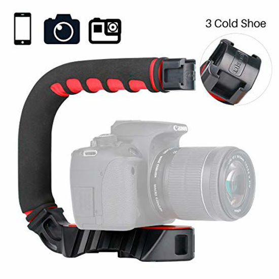 Picture of ULANZI U-Grip Pro Handheld Video Rig Steadicam with Triple Cold Shoe, Stabilizing Handle Grip Compatible for iPhone 11 Pro Max Xs 8 7 plus GoPro 8 7 6 5 Canon Nikon Sony DSLR Cameras