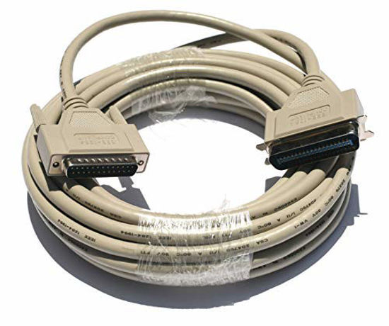 Picture of PCCables.com 25ft Parallel Printer Cable 25 ft IEEE 1284 DB25 Centronics 36