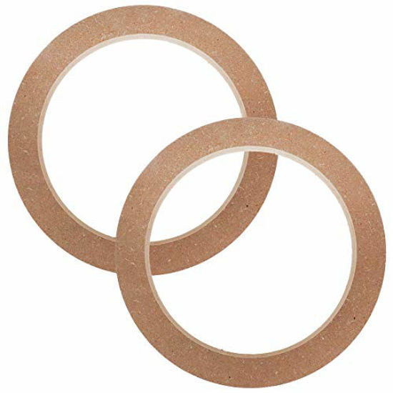 Picture of AUTUT 2pcs Universal Wooden MDF Speaker Spacer Rings 6.5" Dia