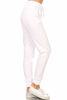 Picture of Leggings Depot JGA128-WHITE-G-S Solid Jogger Track Pants w/Pockets, Small