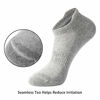 Picture of CelerSport Cushion No Show Tab Athletic Running Socks for Men and Women (6 Pairs),Small, White+Grey