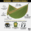 Picture of Wise Owl Outfitters Hammock for Camping Single & Double Hammocks Gear for The Outdoors Backpacking Survival or Travel - Portable Lightweight Parachute Nylon DO Green & Khaki