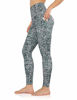 Picture of ODODOS Women's Out Pockets High Waisted Pattern Yoga Pants, Workout Sports Running Athletic Pattern Pants, Full-Length, Grey Snake, Large