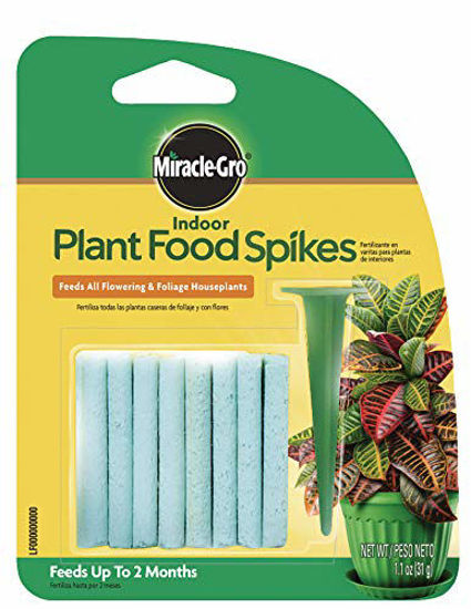 Picture of Miracle-Gro Indoor Plant Food Spikes, Includes 24 Spikes - Continuous Feeding for all Flowering and Foliage Houseplants - NPK 6-12-6