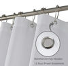 Picture of N&Y HOME Fabric Shower Curtain Liner 54 x 78 inches Bath Stall Size, Hotel Quality, Washable, Water Repellent, White Spa Bathroom Curtains with Grommets, 54x78
