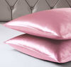 Picture of Love's cabin Silk Satin Pillowcase for Hair and Skin (Pink, 20x40 inches) Slip King Size Pillow Cases Set of 2 - Satin Cooling Pillow Covers with Envelope Closure