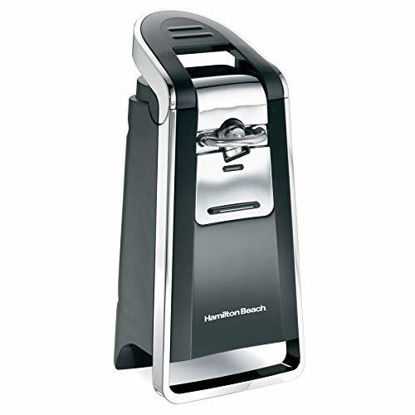 Picture of Hamilton Beach (76606ZA) Smooth Touch Electric Automatic Can Opener with Easy Push Down Lever, Opens All Standard-Size and Pop-Top Cans, Extra Tall, Black and Chrome