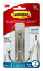 Picture of Command Large Double Bath Hook, Satin Nickel, 1-Hook, 1-Large Water-Resistant Strip, Organize Damage-Free