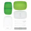 Picture of Bentgo Classic - All-in-One Stackable Bento Lunch Box Container - Sleek and Modern Bento-Style Design Includes 2 Stackable Containers, Built-in Plastic Utensil Set, and Nylon Sealing Strap (Green)