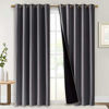 Picture of NICETOWN Grey Full Shade Curtain Panels, Pair of Energy Smart & Noise Blocking Out Blackout Drapes for Dining Room Window, Thermal Insulated Guest Room Lined Window Dressing(Gray, 70 x 84 inch)