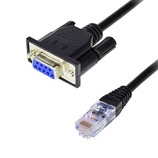 Picture of RJ45 to RS232,LFHUKEJI DB9 9-Pin Serial Port Female to RJ45 Female Cat5 Ethernet LAN Console 3.3Ft