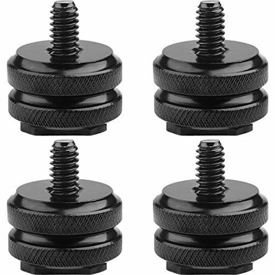 Picture of Camera Hot Shoe Mount to 1/4"-20 Tripod Screw Adapter,Flash Shoe Mount for DSLR Camera Rig (Pack of 4)