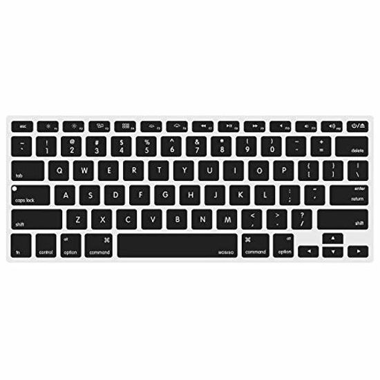 Picture of MOSISO Silicone Keyboard Cover Compatible with MacBook Pro 13/15 Inch (with/Without Retina Display, 2015 or Older Version),Older MacBook Air 13 Inch (A1466 / A1369, Release 2010-2017), Black