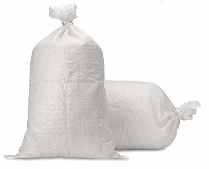 Picture of UpNorth Sand Bags - Empty White Woven Polypropylene Sandbags w/Ties, w/UV Protection; size: 14" x 26", Qty of 50