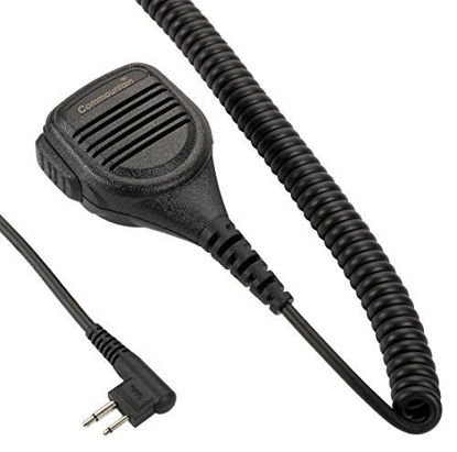 Picture of Speaker Mic with Reinforced Cable for Motorola Radios BPR40 CP200D CP200 CP200XLS CP185 CLS1410 CLS1110 DTR410 PR400 RDU4100 RDU4160D RMU2040 RMU2080D RMU2080 CLS DTR RDU RMU,2 Pin Shoulder Microphone