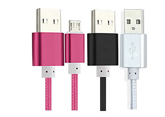 Picture of Kindle Powerline [3 Pack] 5-FT Cable Length iBarbe Nylon Braided Reversible Micro USB Cables High Speed USB 2.0 (Works with Most Micro-USB Tablets and Kindle E-Book Reader) MicroUSB to USB