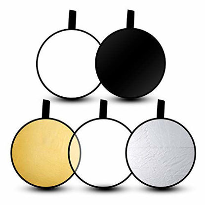 Picture of Emart 24 5-in-1 Portable Photography Studio Multi Photo Disc Collapsible Light Reflector with Bag - Translucent, Silver, Gold, White and Black