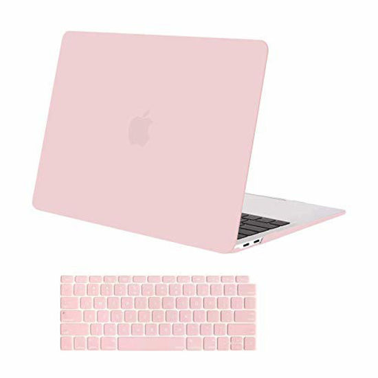 Picture of MOSISO Compatible with MacBook Air 13 inch Case 2020 2019 2018 Release A2337 M1 A2179 A1932 Retina Display with Touch ID, Protective Plastic Hard Shell Case & Keyboard Cover Skin, Rose Quartz