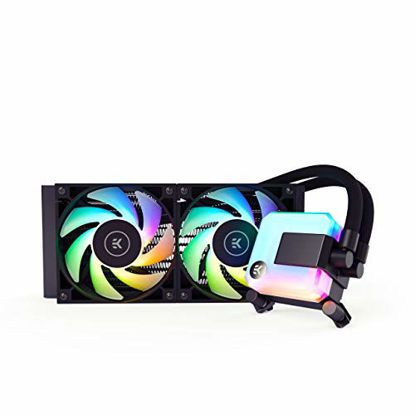 Picture of EK 240mm AIO D-RGB All-in-One Liquid CPU Cooler with EK-Vardar High-Performance PMW Fans, Water Cooling Computer Parts, 120mm Fan, Intel 115X/1200/2066, AMD AM4