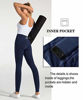 Picture of Dragon Fit High Waist Yoga Leggings with 3 Pockets(2 Side and 1 Inner),Tummy Control Workout Running 4 Way Stretch Yoga Pants (Large, Navy)