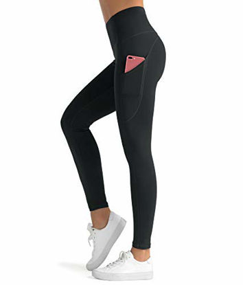Picture of Dragon Fit High Waist Yoga Leggings with 3 Pockets,Tummy Control Workout Running 4 Way Stretch Yoga Pants (Medium, Charcoal Gray)
