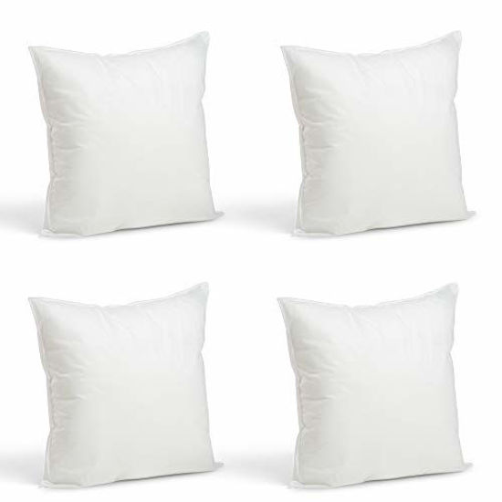 Picture of Foamily Set of 4-16 x 16 Premium Hypoallergenic Stuffer Pillow Inserts Sham Square Form Polyester, 16" L X 16" W, Standard/White